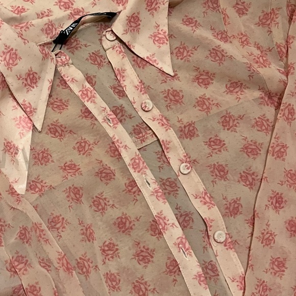 Zara rose print blouse - Picture 3 of 5